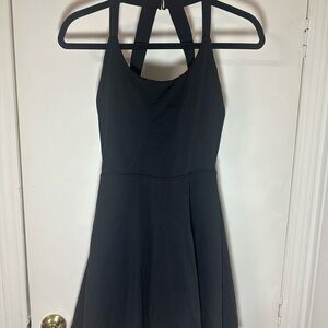 BNWT Halara Black Halter Dress With Pocket Shorts
